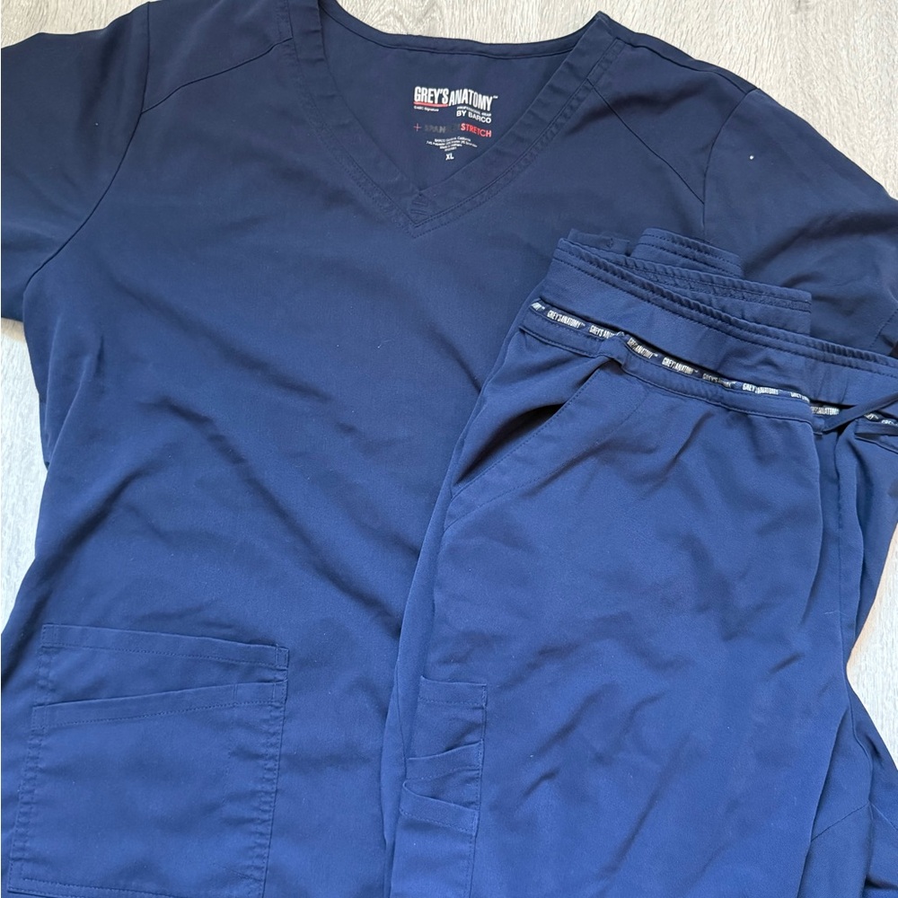 Grey's Anatomy Deep Blue V-Neck Scrub Top